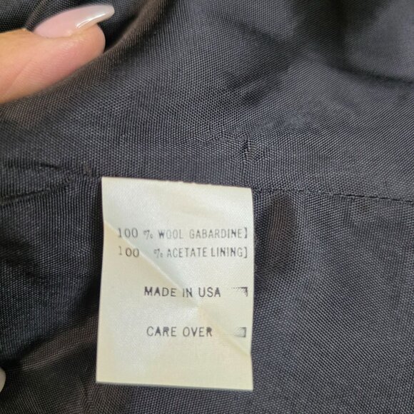 Womens Wool Gabardine Double-Breast Vest 14 Black by Pine Place Deadstock USA - Picture 3 of 9